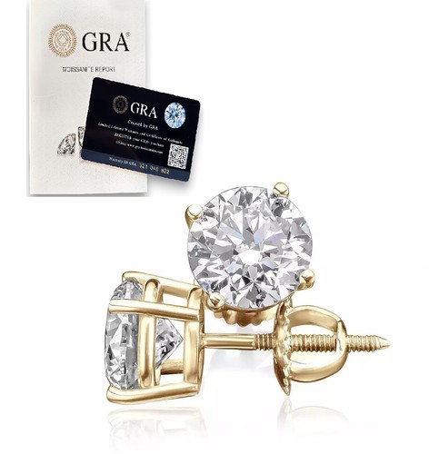 Moissanite screw back - moissanite, 14k